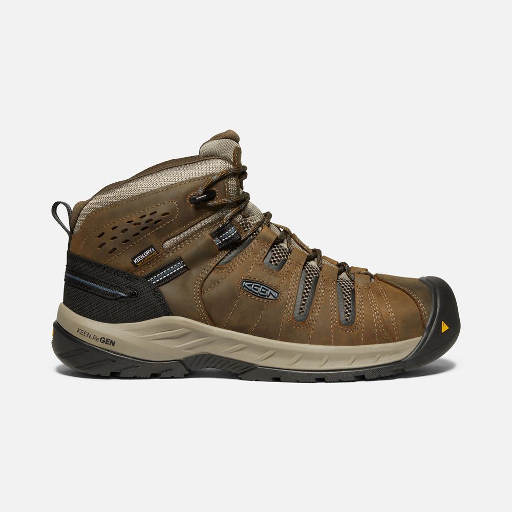 Botas de Trabajo Keen Mexico Marrom - Hombre Flint Ii Waterproof (Steel Toe) - WO7894201